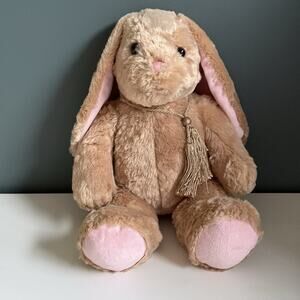 Vintage 90s Build-a-Bear Bunny Rabbit Light Brown Tan with Pink Floppy‎ Ears